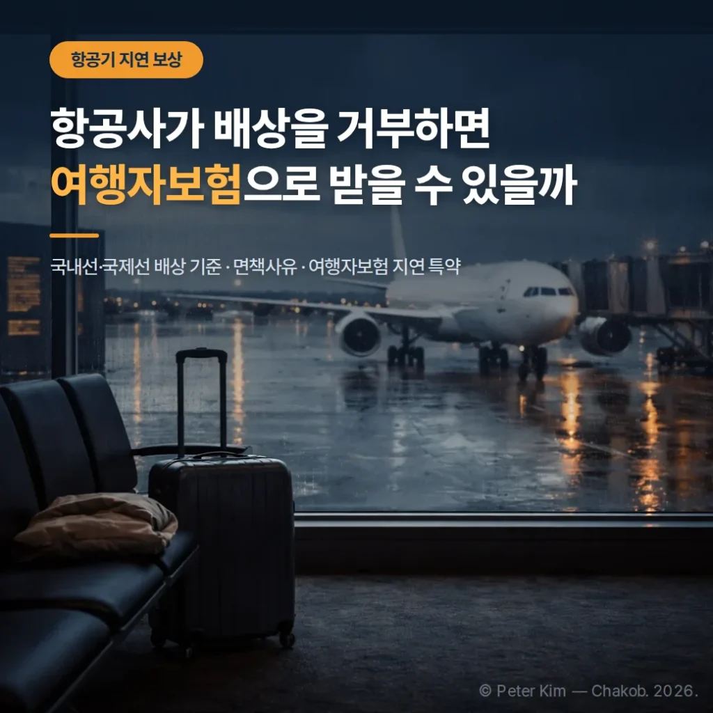 항공기 지연 보상 기준 총정리 (항공사가 거부하면 여행자보험으로)