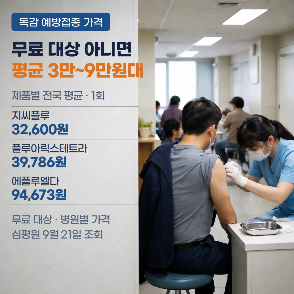독감 예방접종 가격, 무료 대상과 병원별 비용 확인법