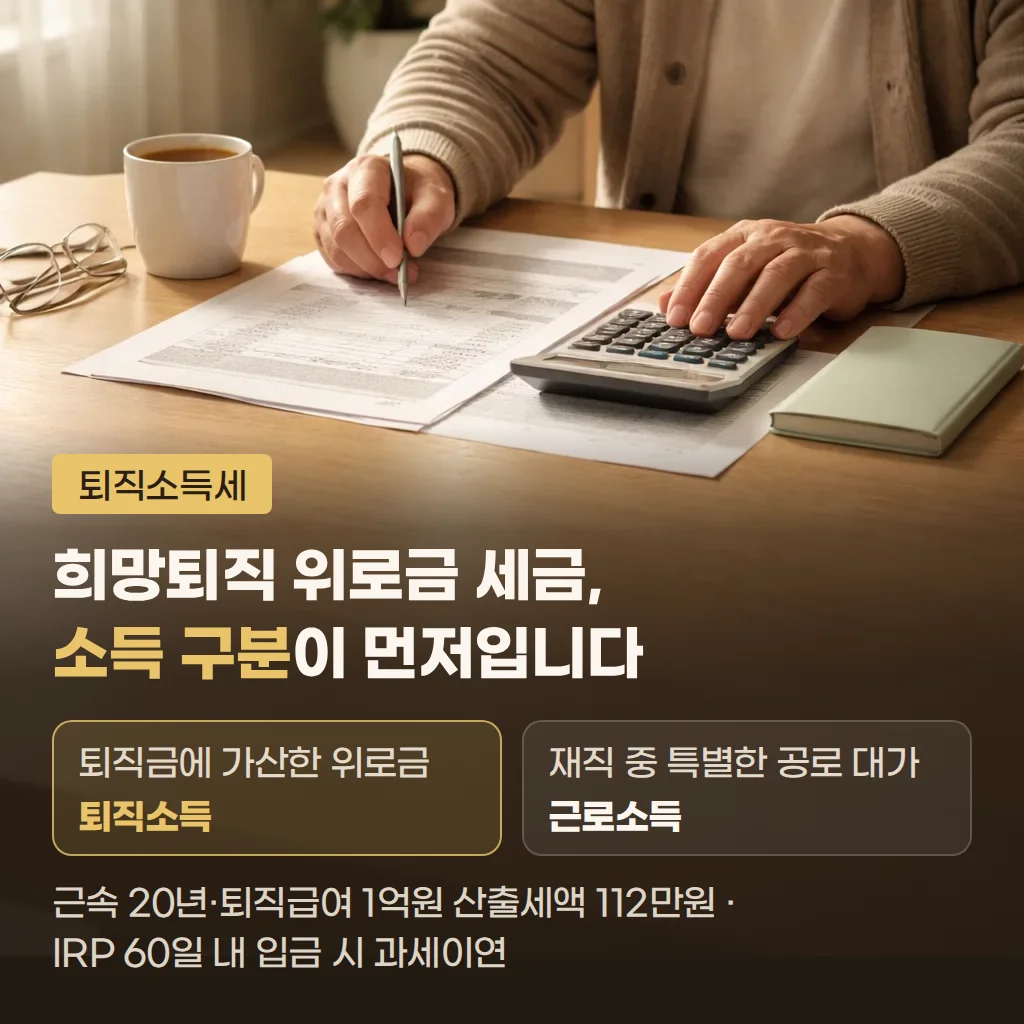 희망퇴직 위로금 세금, 퇴직소득과 근로소득 구분