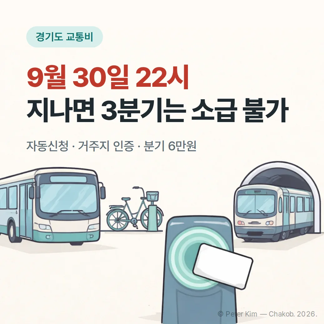 경기도 어린이·청소년 교통비 3분기 마감일과 확인 항목을 담은 커버 이미지