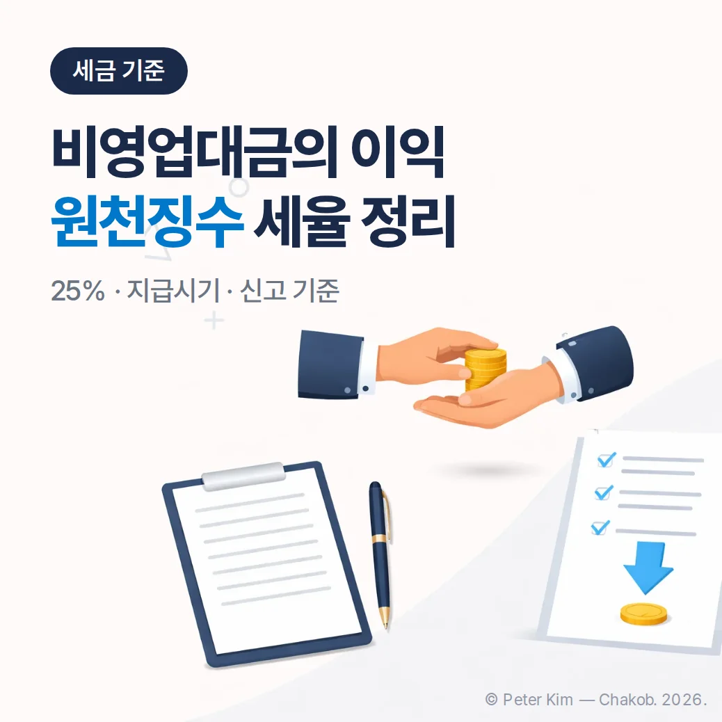 개인 간 금전대여와 이자소득의 세금 흐름을 표현한 커버 이미지
