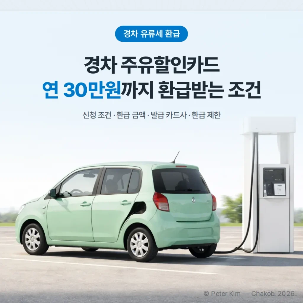 경차 주유할인카드 신청 조건 총정리 (연 30만원 유류세 환급)