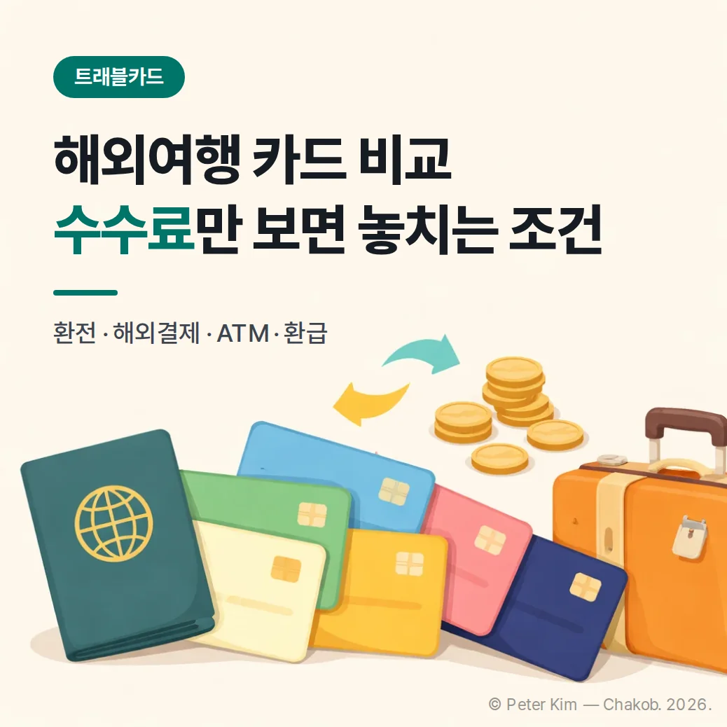 트래블카드 비교, 해외 결제·ATM 수수료와 환전 조건 정리