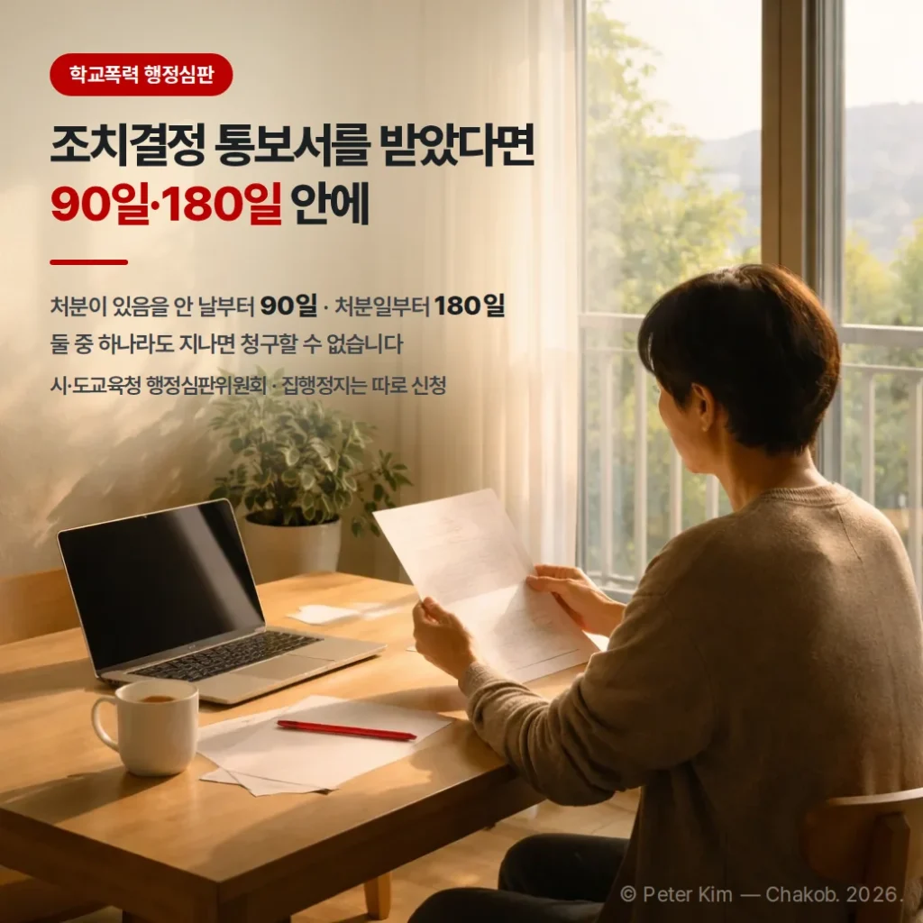 학교폭력 행정심판 청구기간·집행정지 핵심 정리