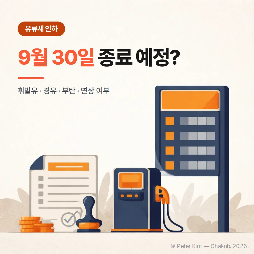 유류세 인하 기간 9월 30일 종료 예정, 세율 정리