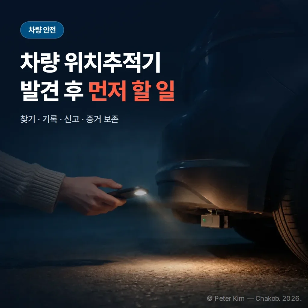차량 위치추적기 찾기, 발견 후 확인하기·신고·증거 보존